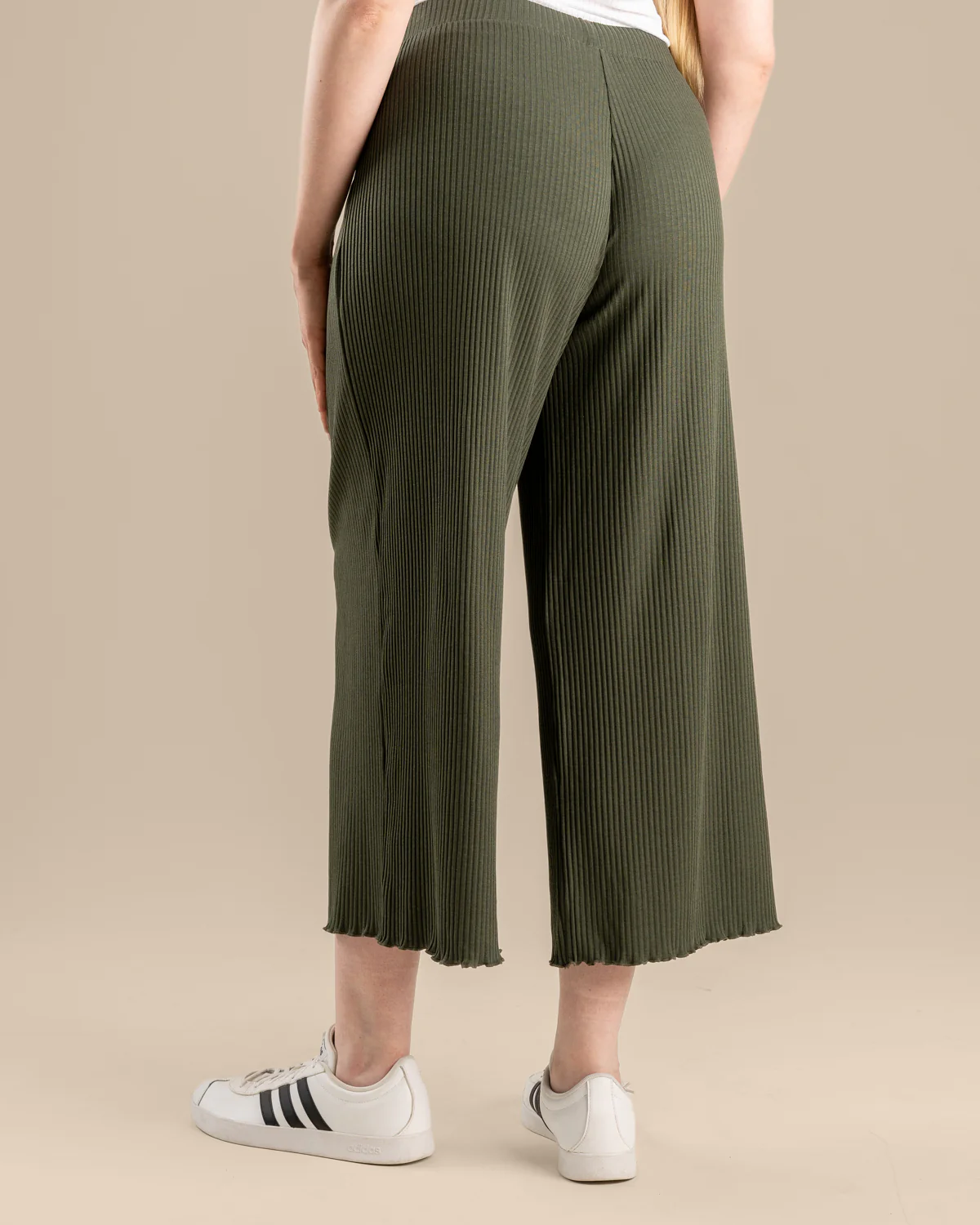 Ribbi Culottes Pitkä, Khaki - Image 5