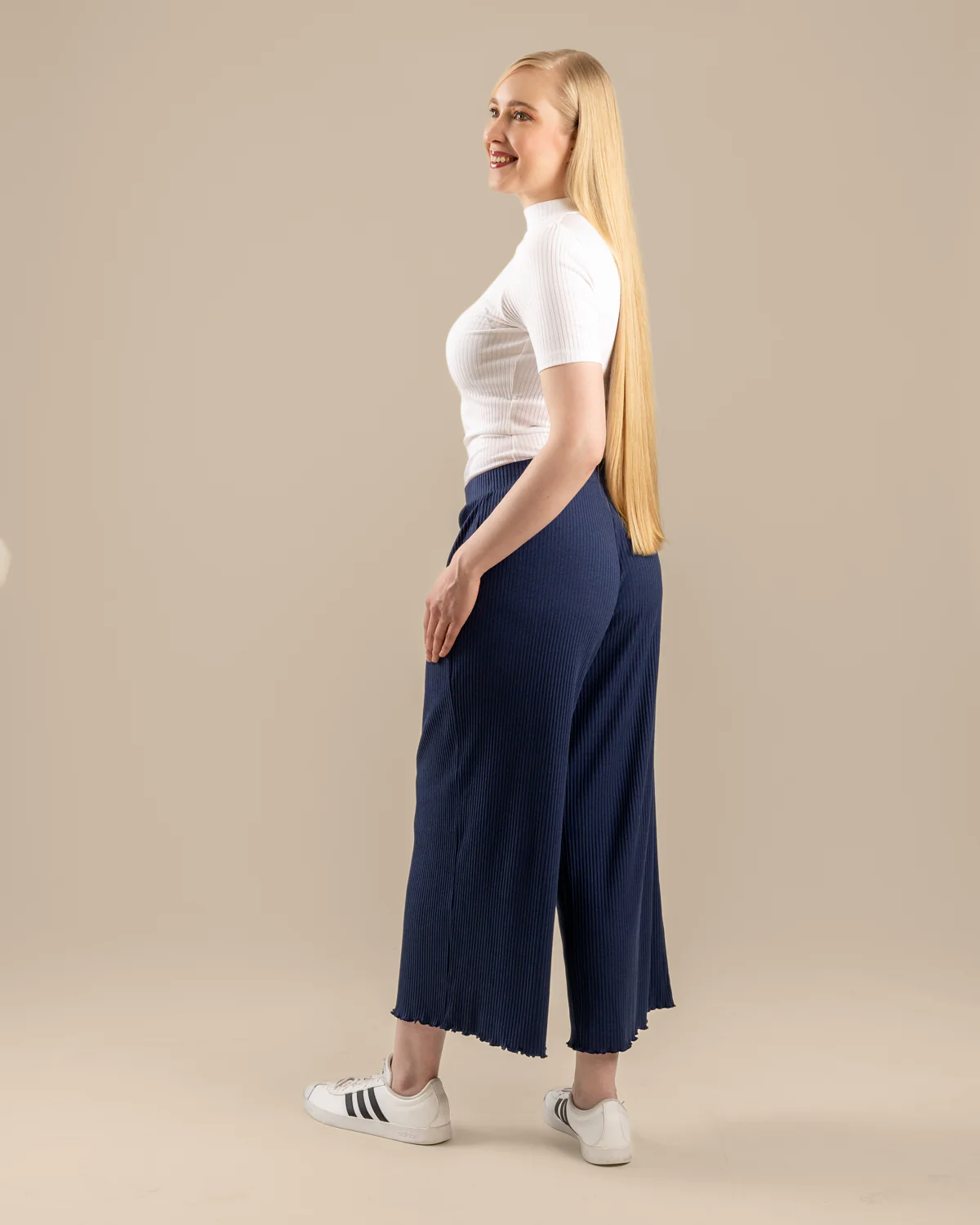 Ribbi Culottes Pitkä, Meri - Image 2