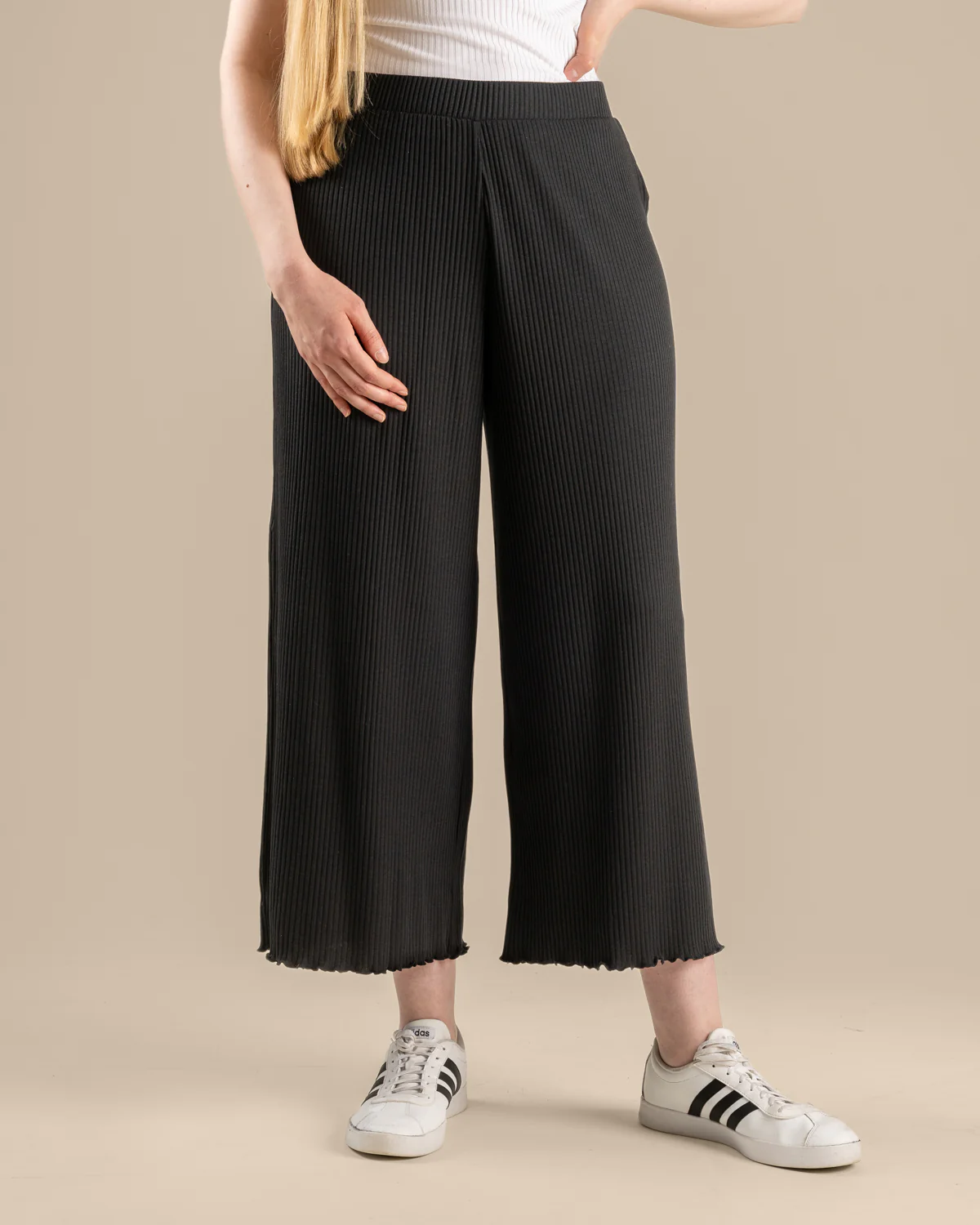 Ribbi Culottes Pitkä, Musta - Image 3