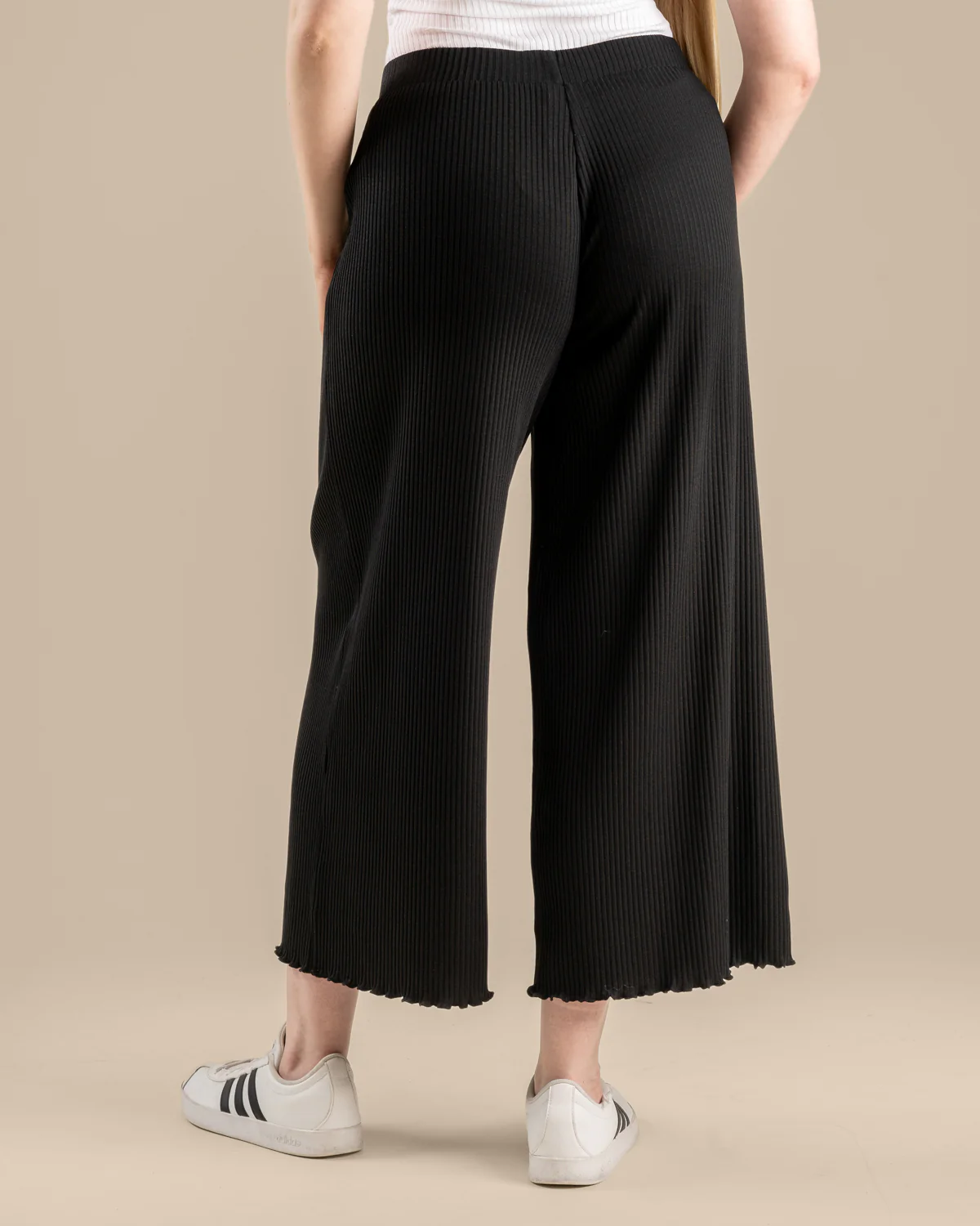 Ribbi Culottes Pitkä, Musta - Image 4