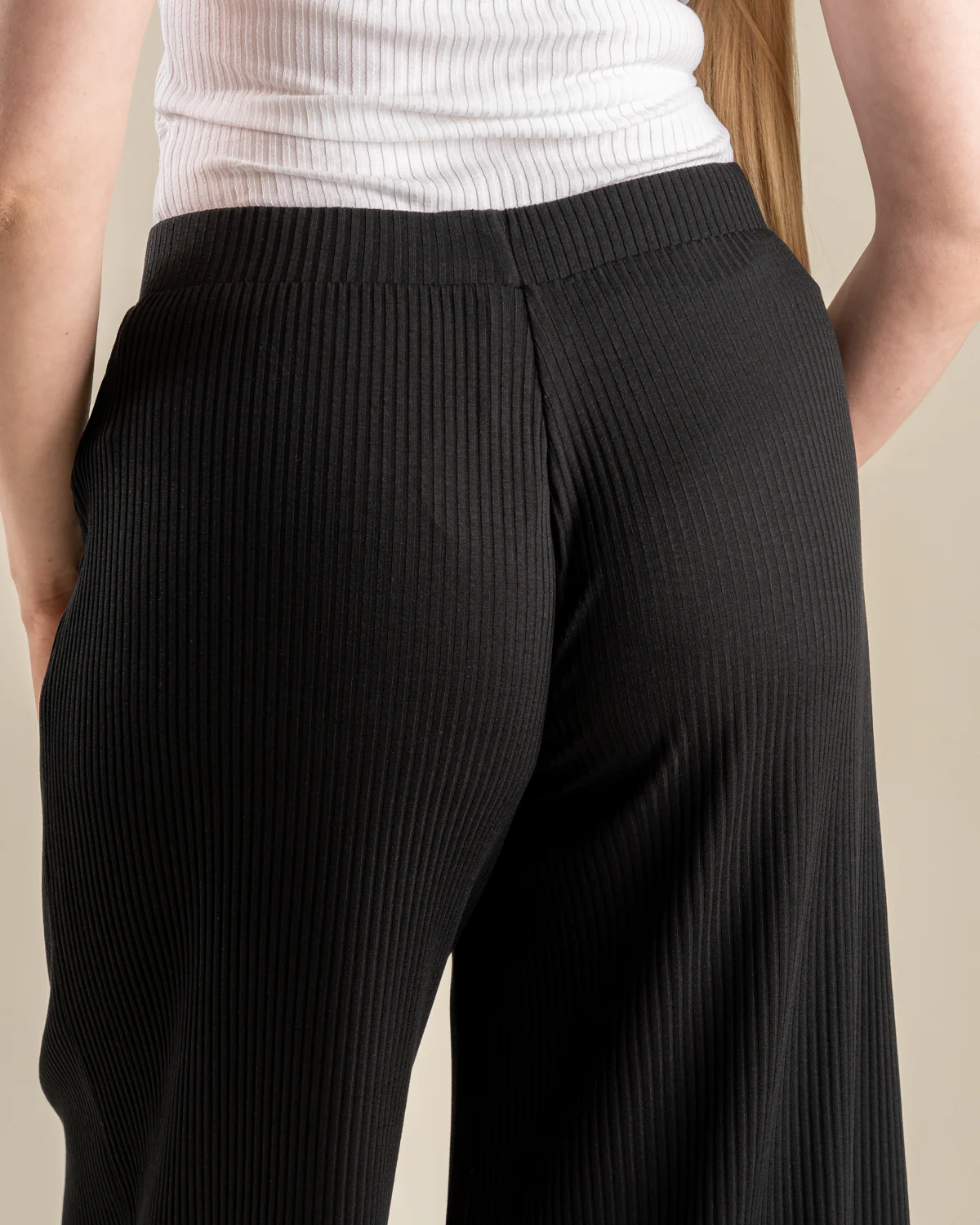 Ribbi Culottes Pitkä, Musta - Image 5