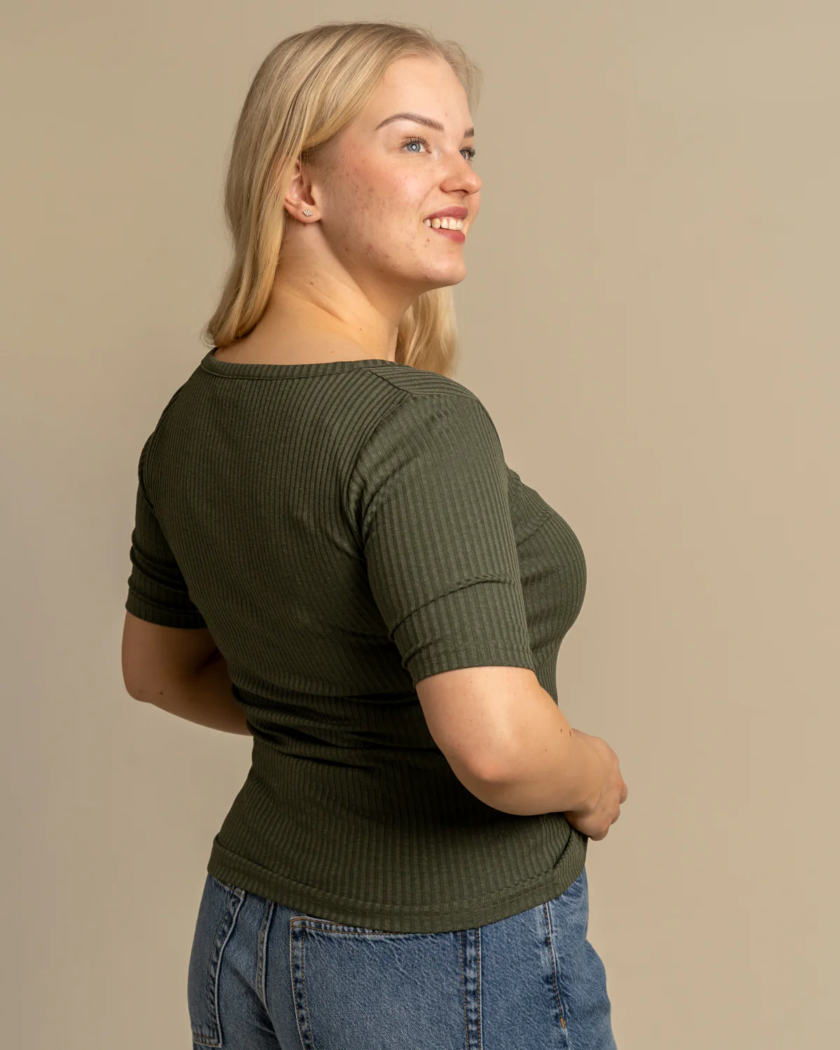 Ribbi T-paita Avara, Khaki - Image 2