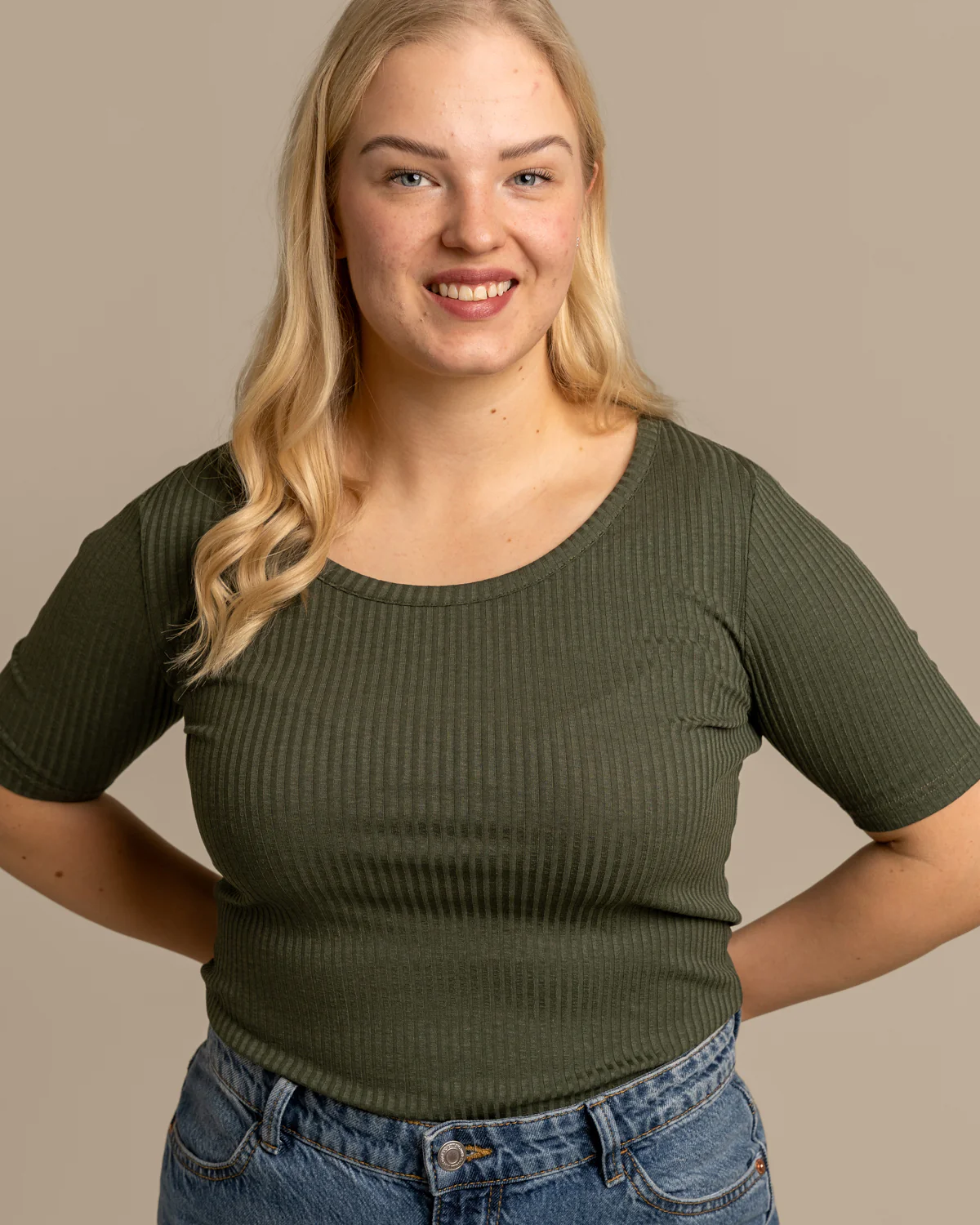 Ribbi T-paita Avara, Khaki - Image 3