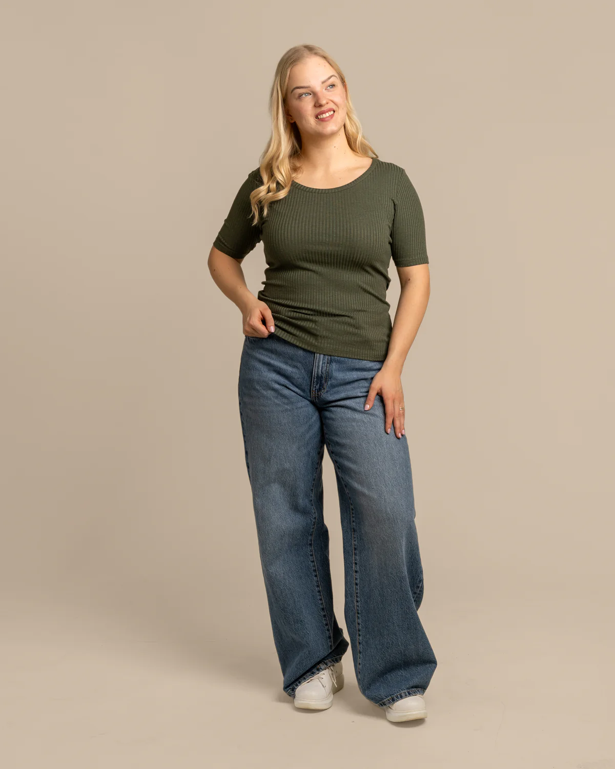 Ribbi T-paita Avara, Khaki - Image 5