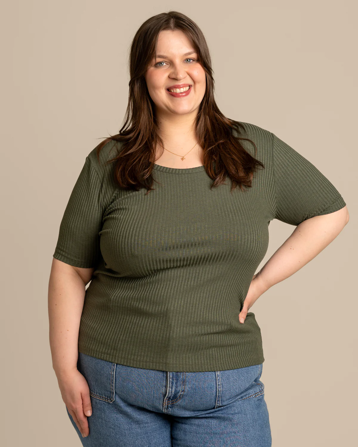 Ribbi T-paita Avara, Khaki - Image 8