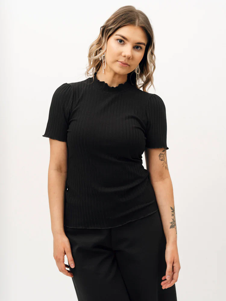 Rosa Shirt, Black Rib