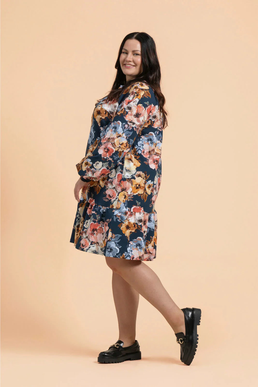 Ruffle Sweatshirt Dress, Moss Rose - Image 5