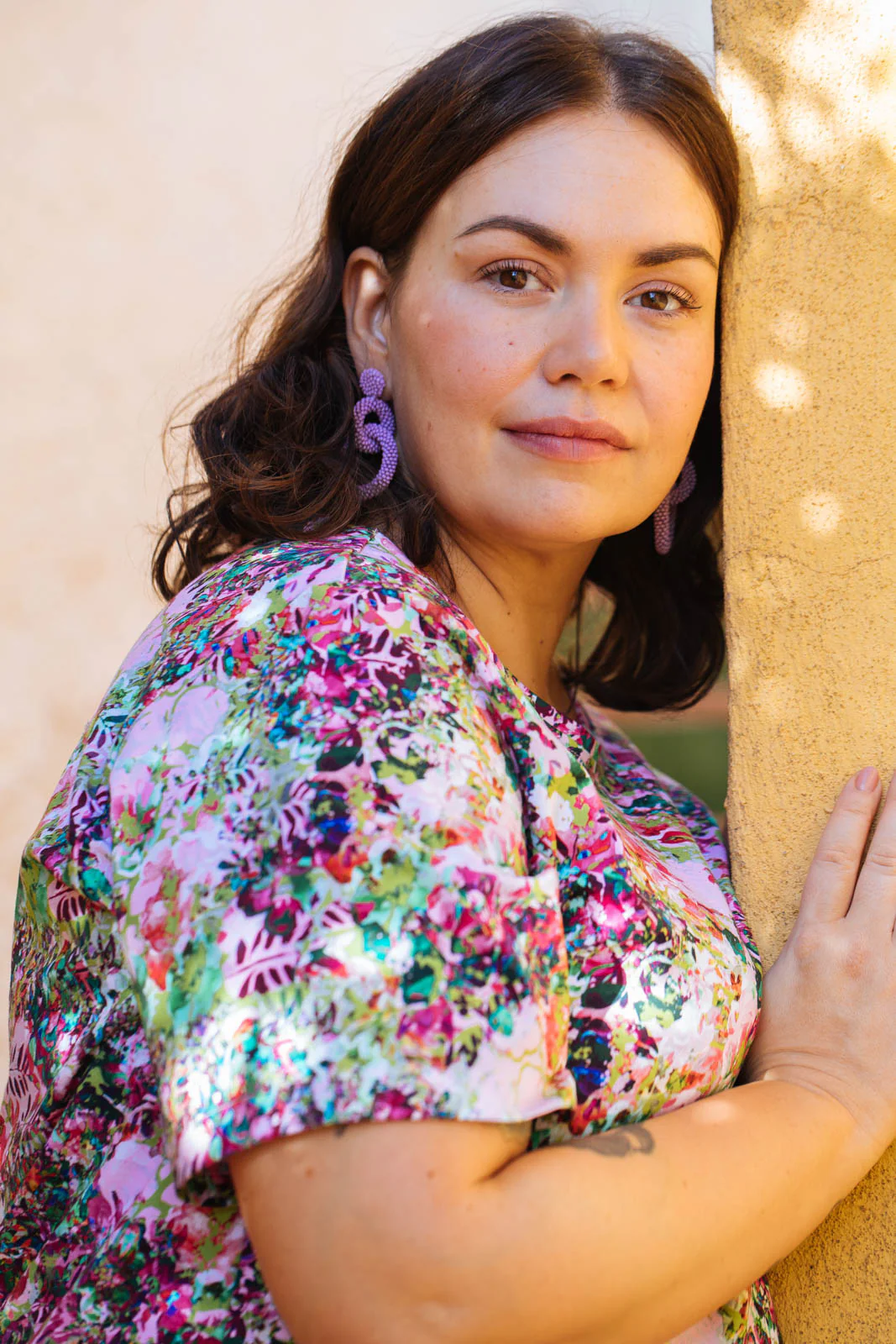 Ruffle T-Shirt Dress, Blooming Forest Bright - Image 3