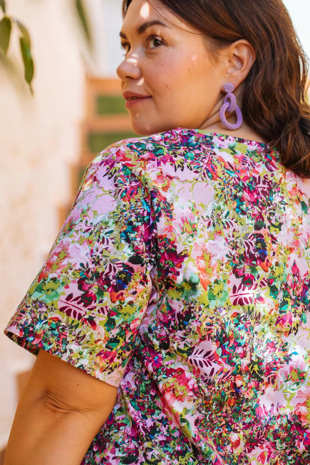 Ruffle T-Shirt Dress, Blooming Forest Bright - Image 4