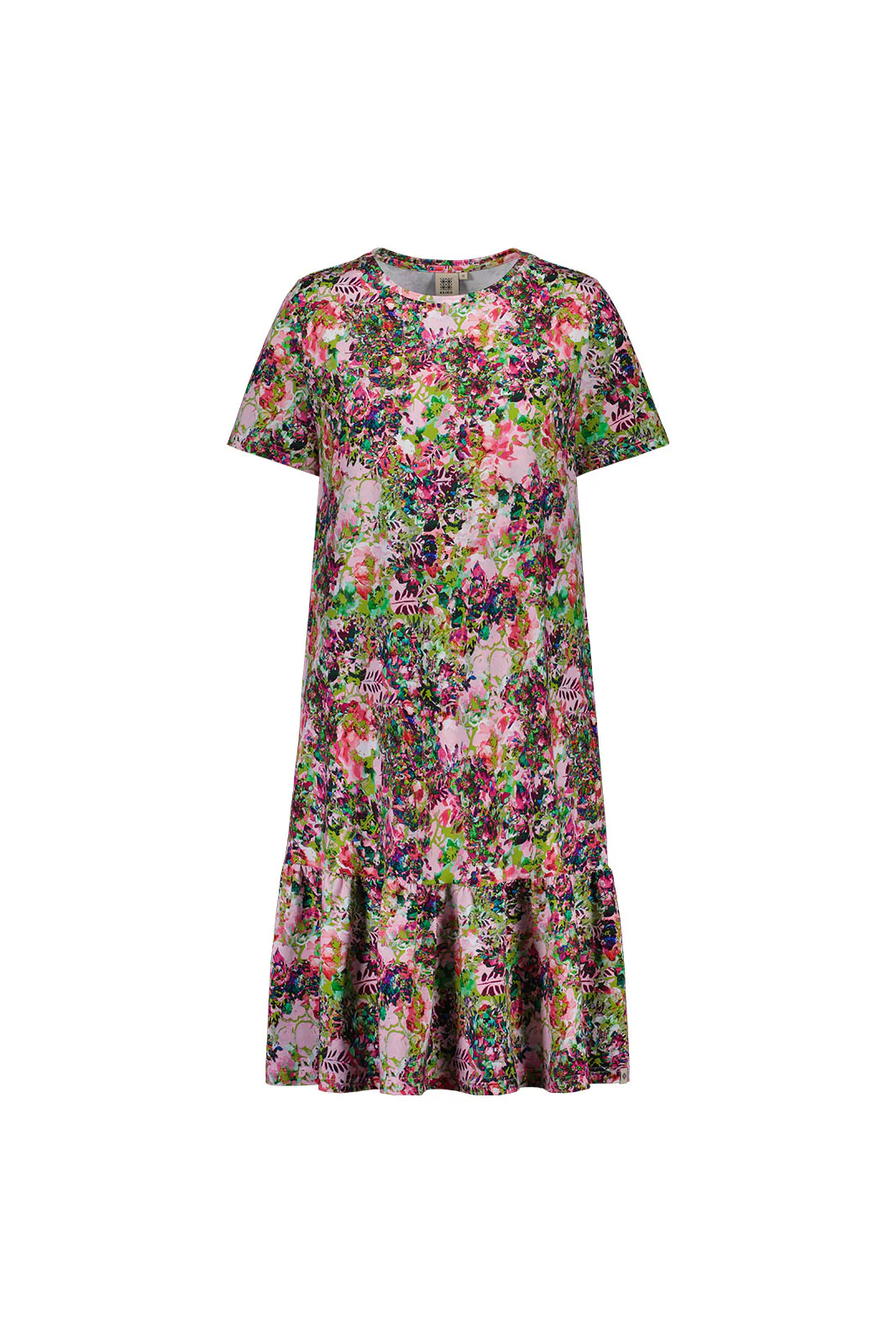 Ruffle T-Shirt Dress, Blooming Forest Bright - Image 8