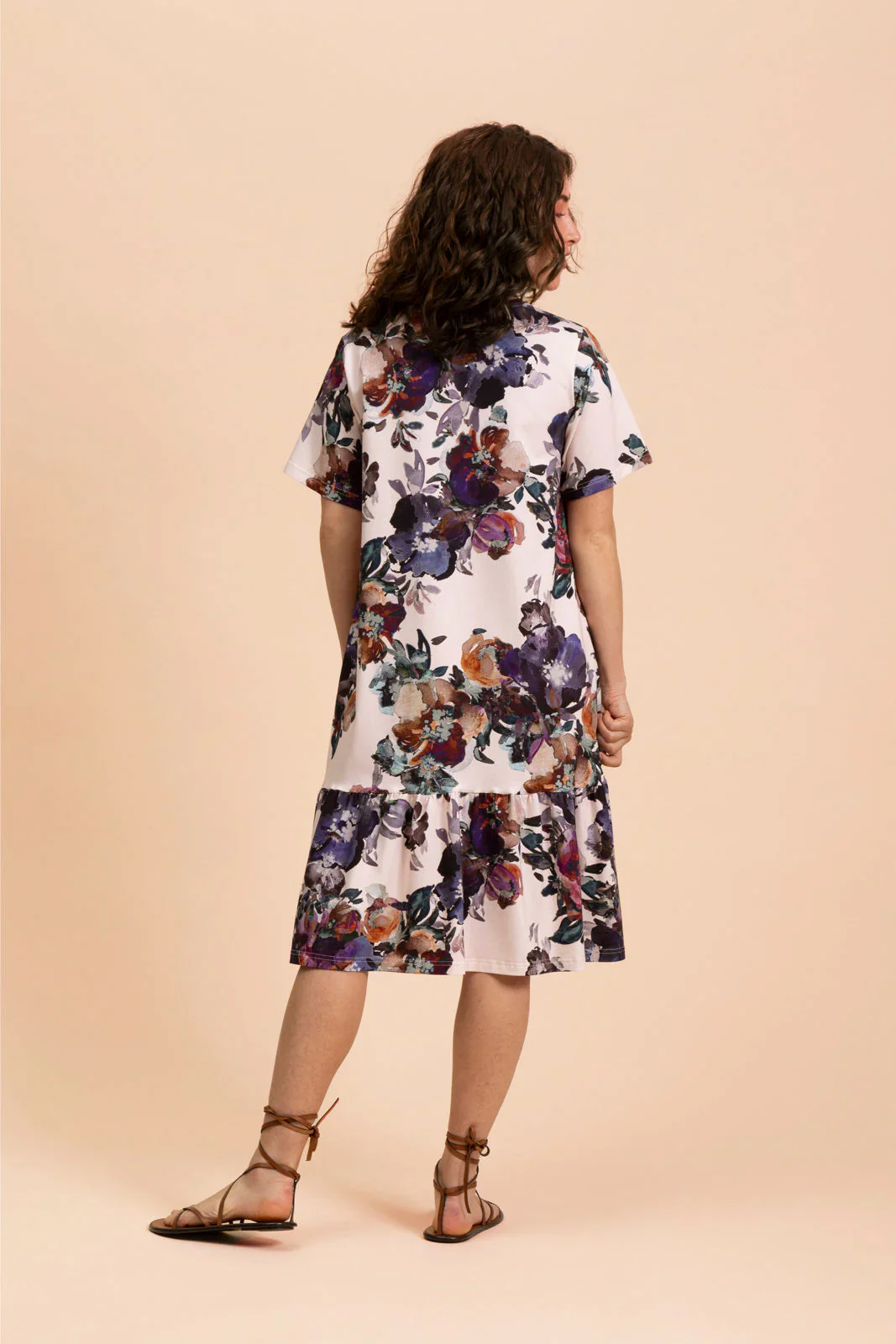 Ruffle T-Shirt Dress, Roses - Image 7