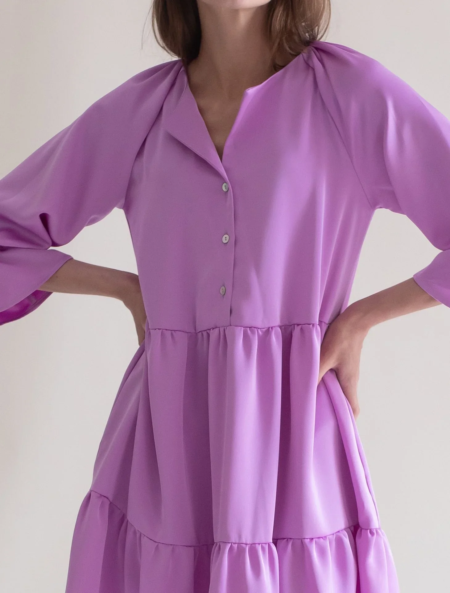 Ruffled Dress, Fuchsia - Image 3