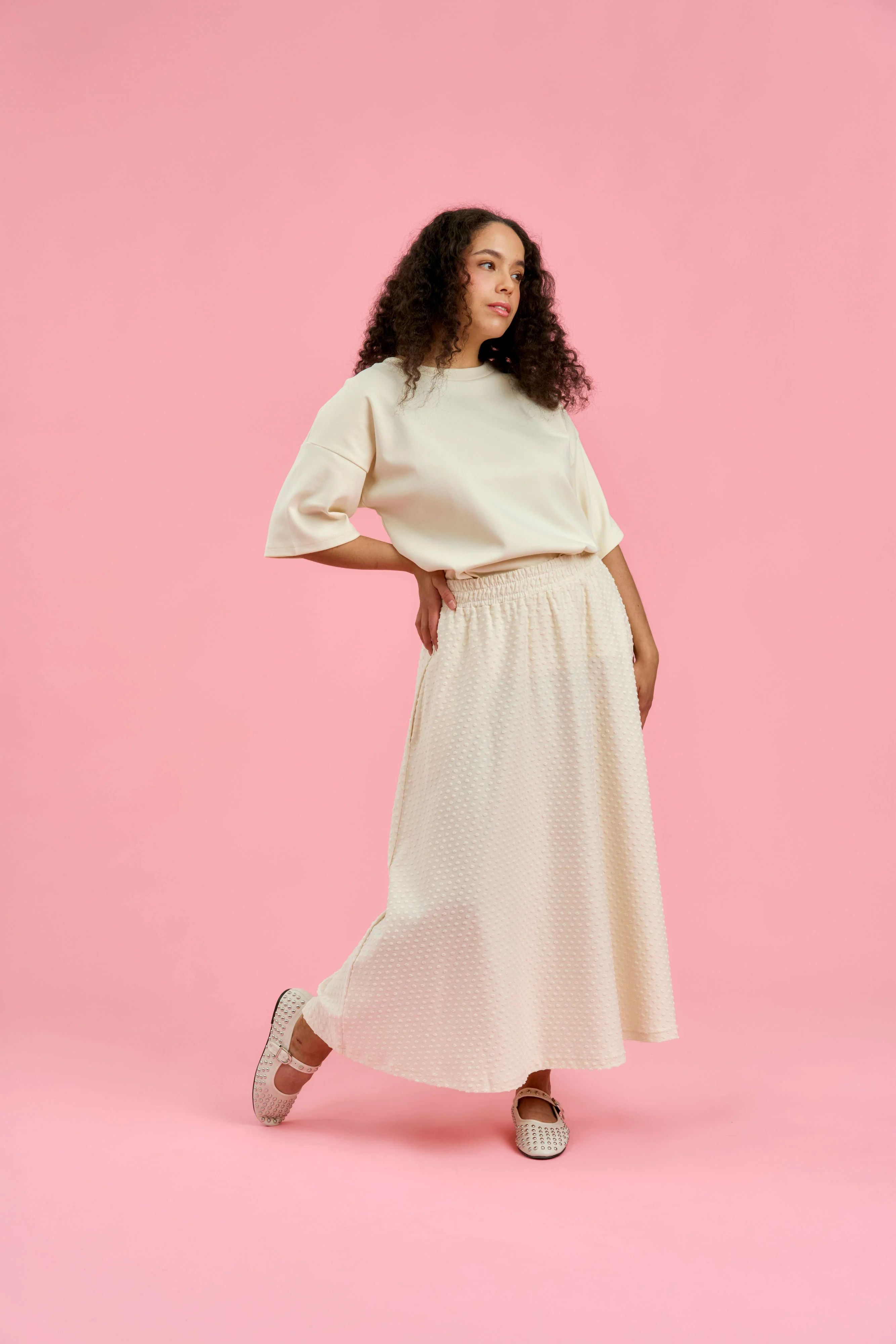 Sanni Skirt, Creme Dots - Image 7