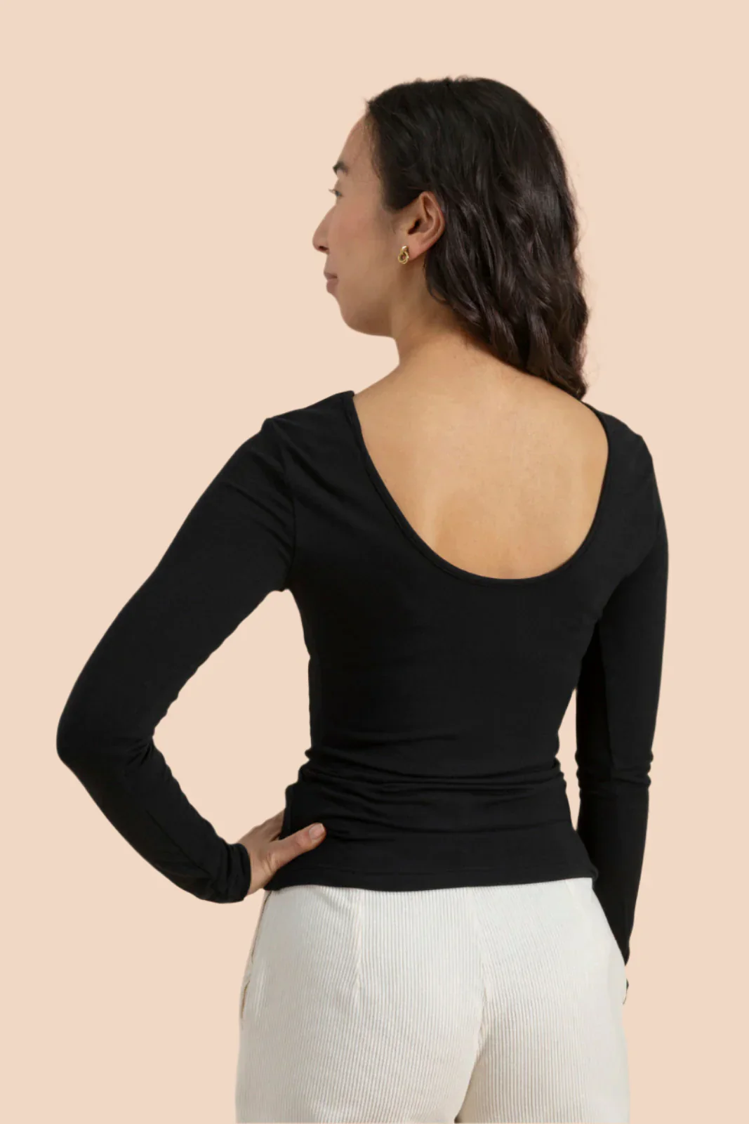 Scoop Back Top, Chocolate - Image 3