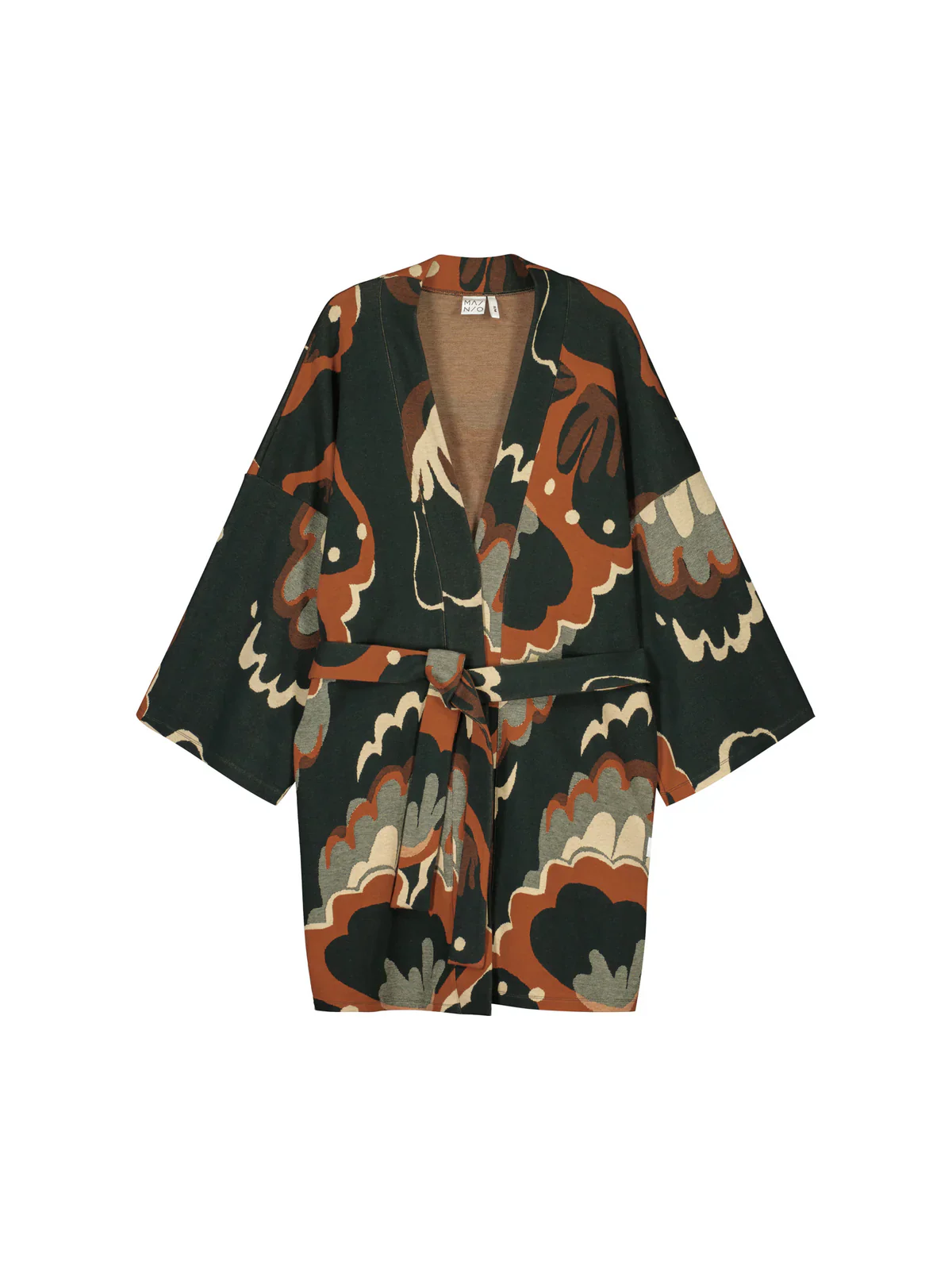 Seashell Jacquard Kimono Jacket With Belt - Image 8