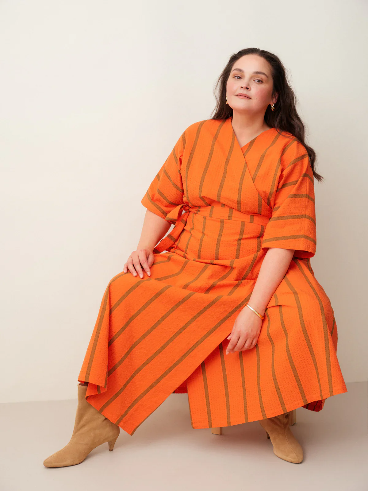 Seersucker Wrap Dress, Scarlett - Image 3