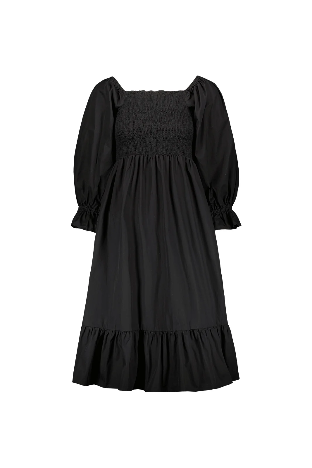 Smock Dress, Black - Image 2