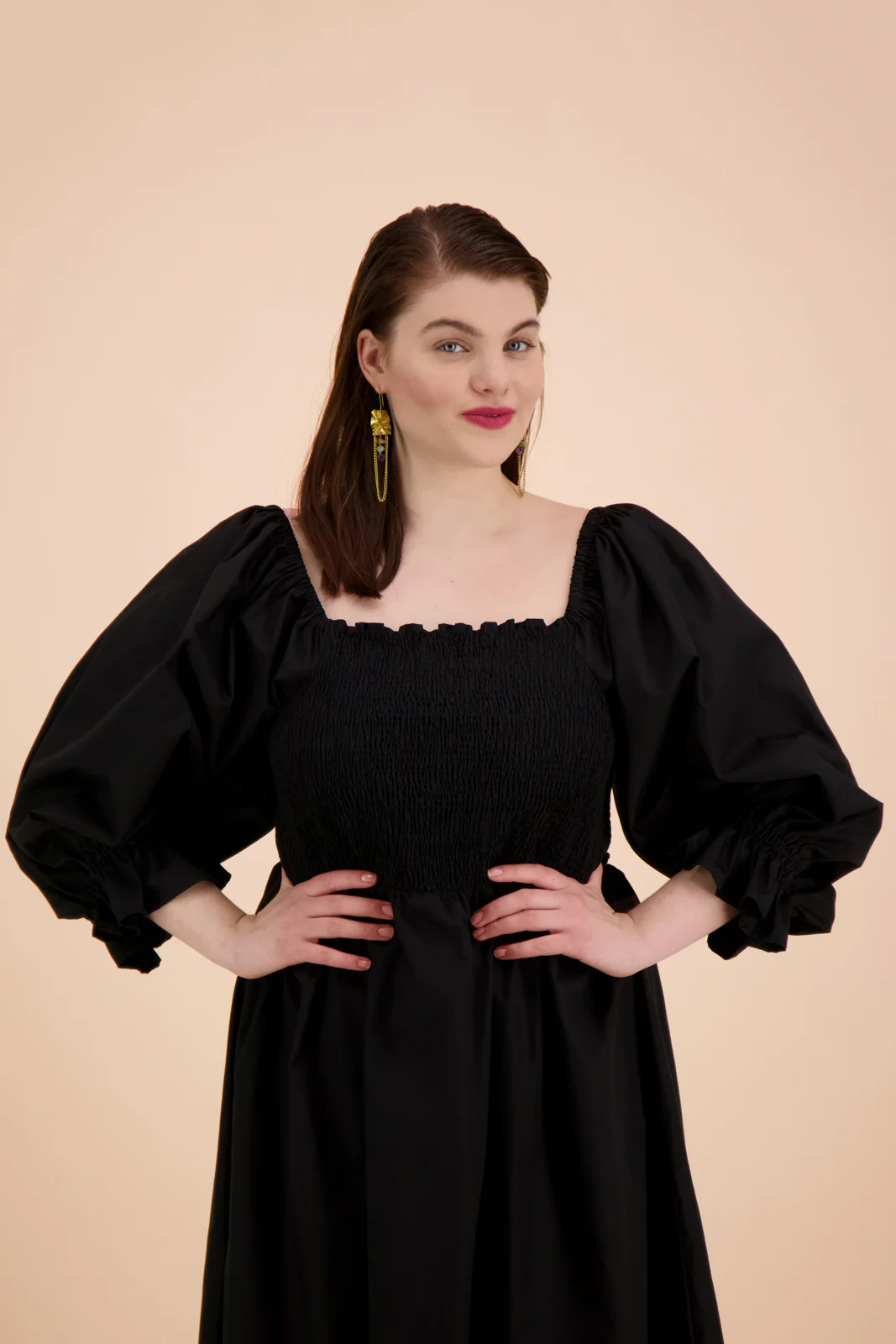 Smock Dress, Black - Image 6