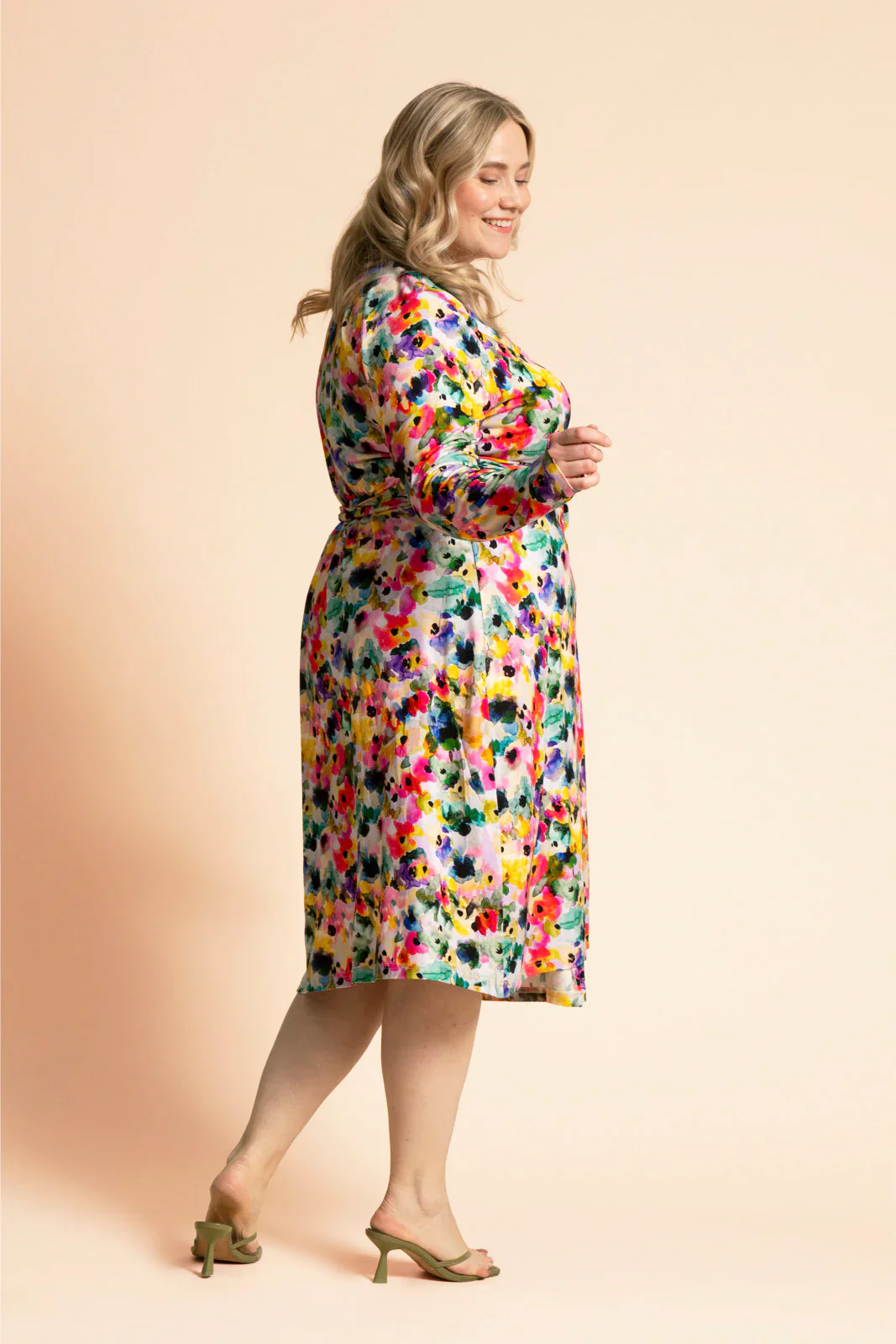 Soft Wrap Dress, Aquarelle Bloom - Image 4