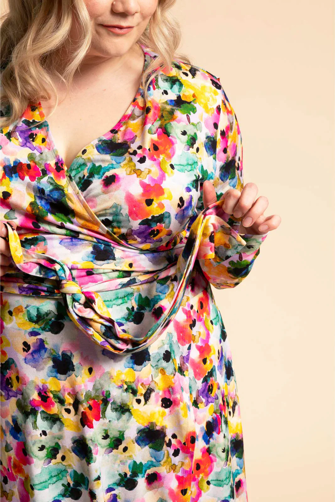 Soft Wrap Dress, Aquarelle Bloom - Image 6