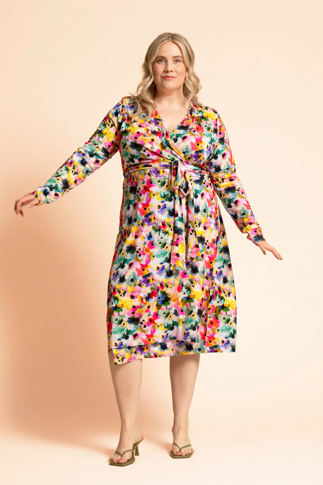 Soft Wrap Dress, Aquarelle Bloom - Image 7