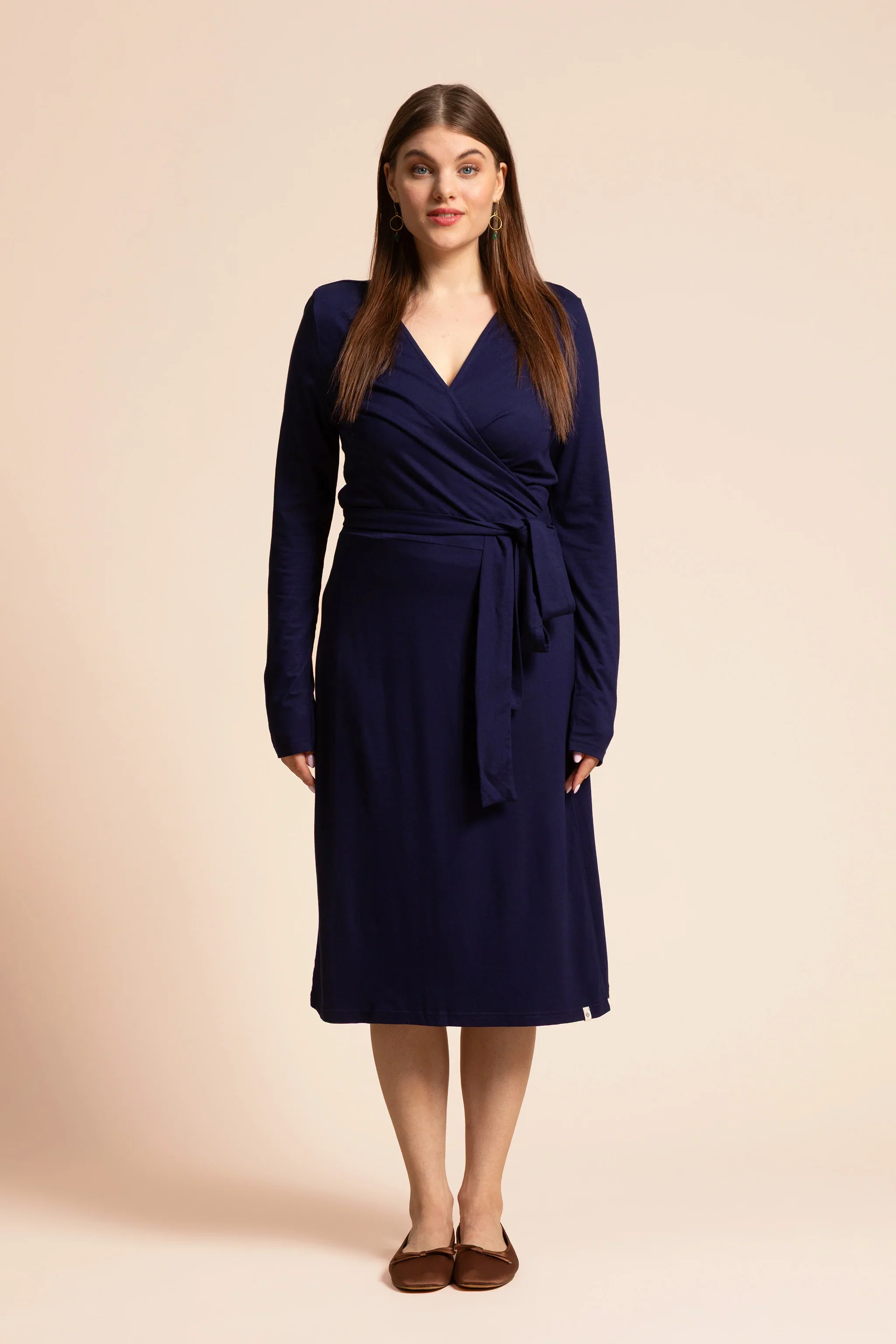 Soft Wrap Dress, Dark Blue