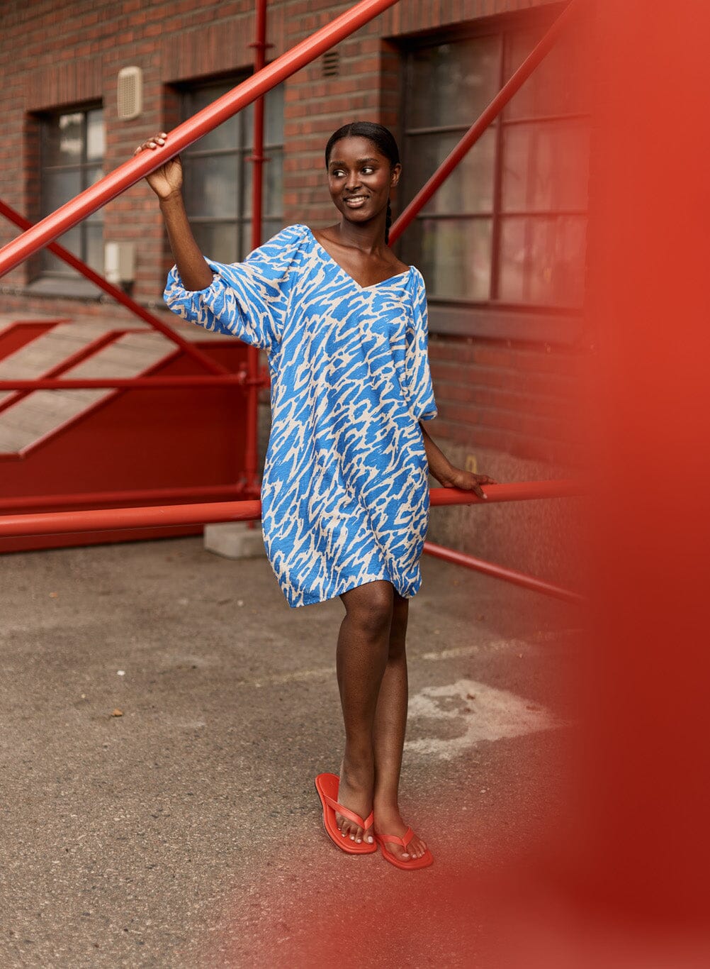 Sophy Volume Sleeve Tunic, Electric - Image 5