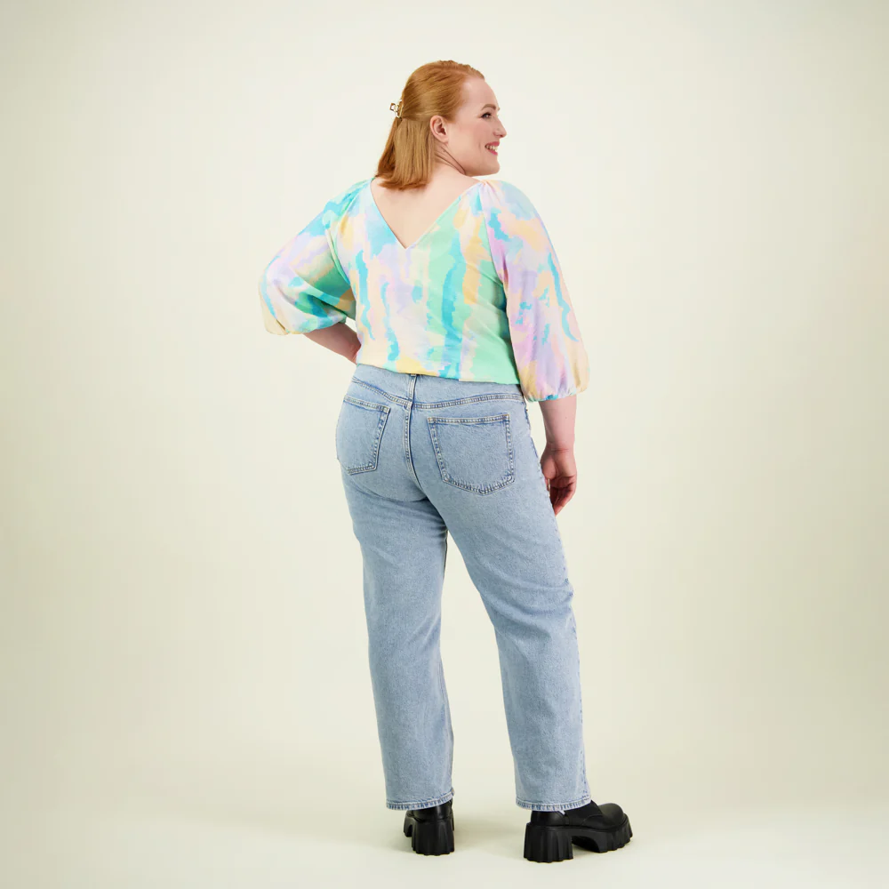 Sunset Volume Sleeve Blouse, Multicolour - Image 6