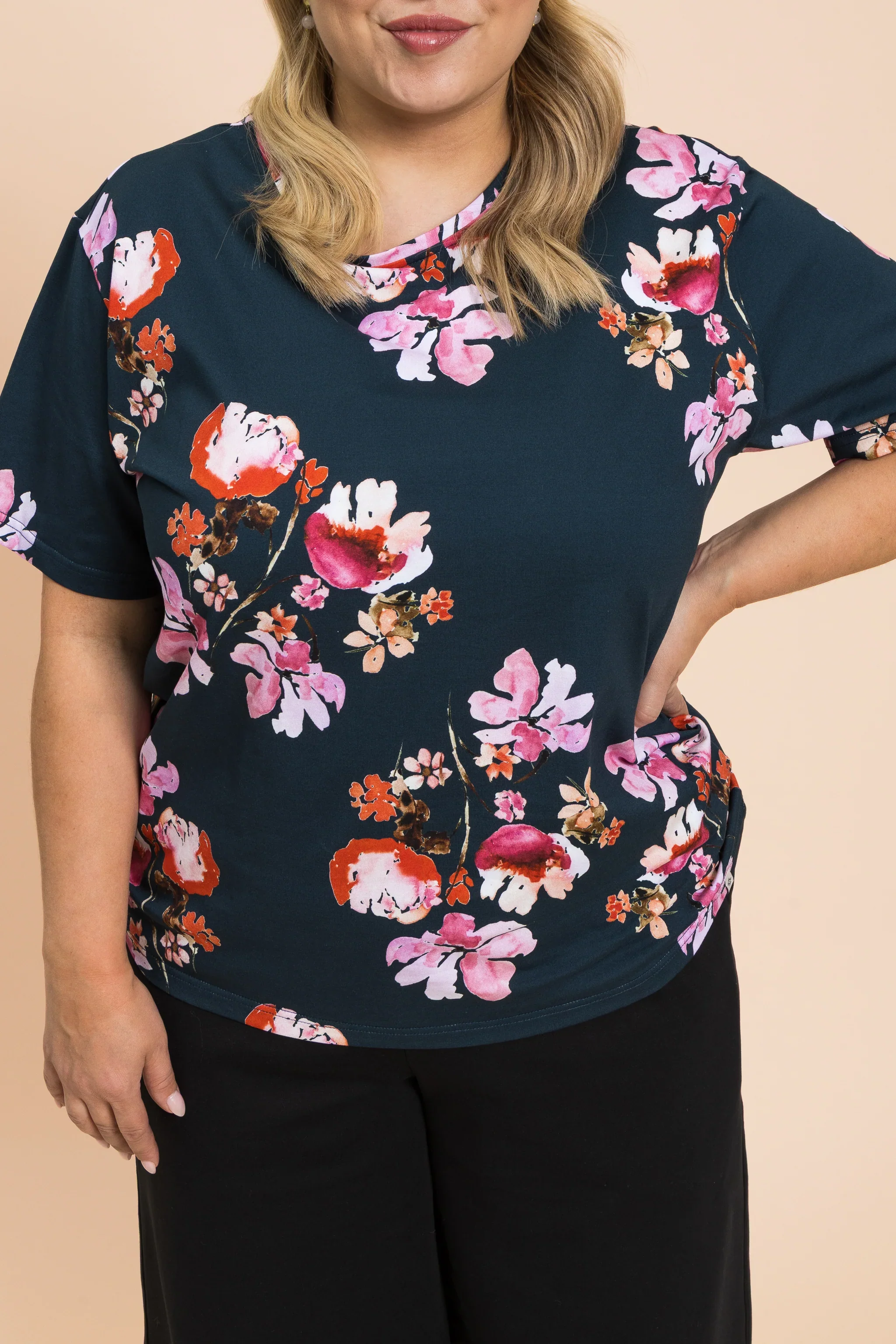 T-Shirt, Cherry Blossom Navy