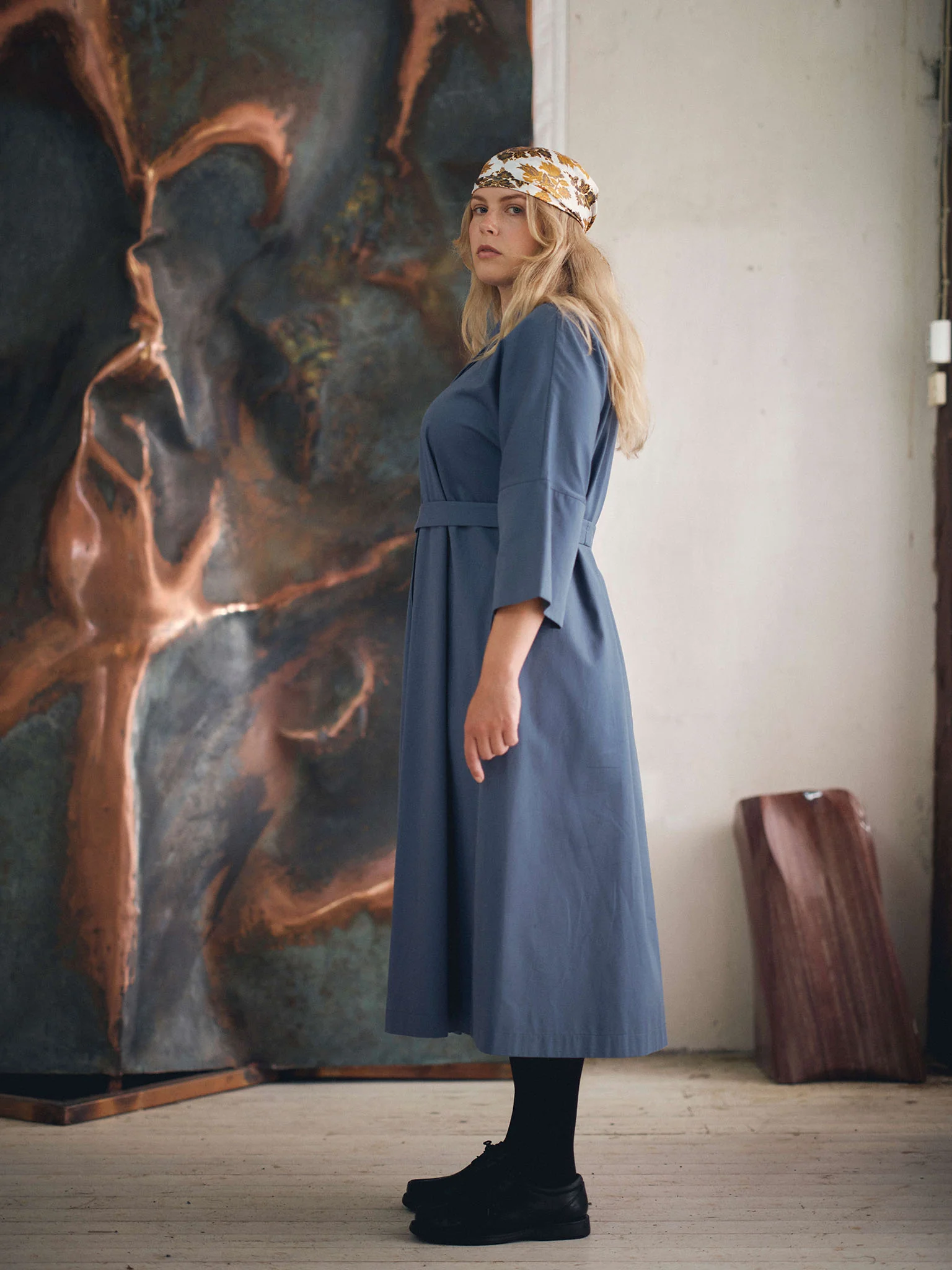 Twill Dress, Vintage Indigo - Image 4