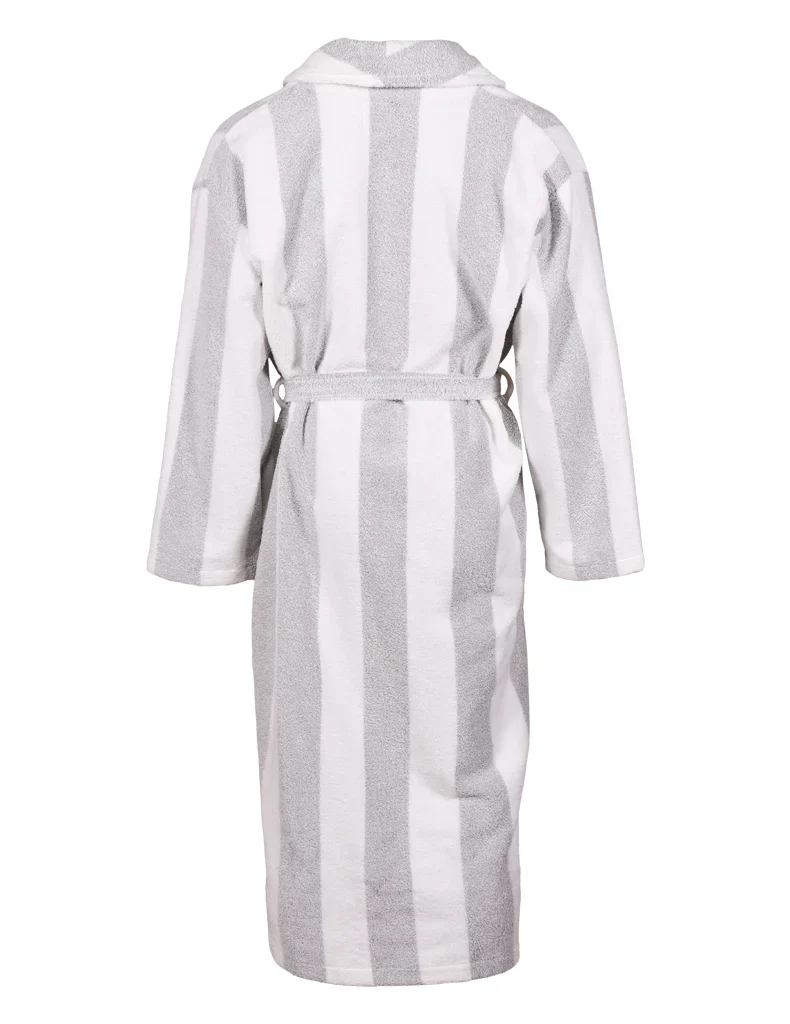 Unisex Kylpytakki, Pippuriraita Harmaa/Valkoinen - Image 3