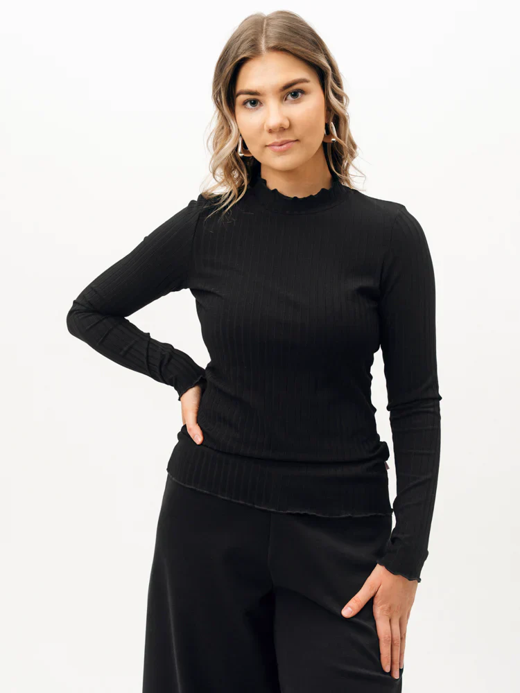 Ursula Shirt, Black Rib
