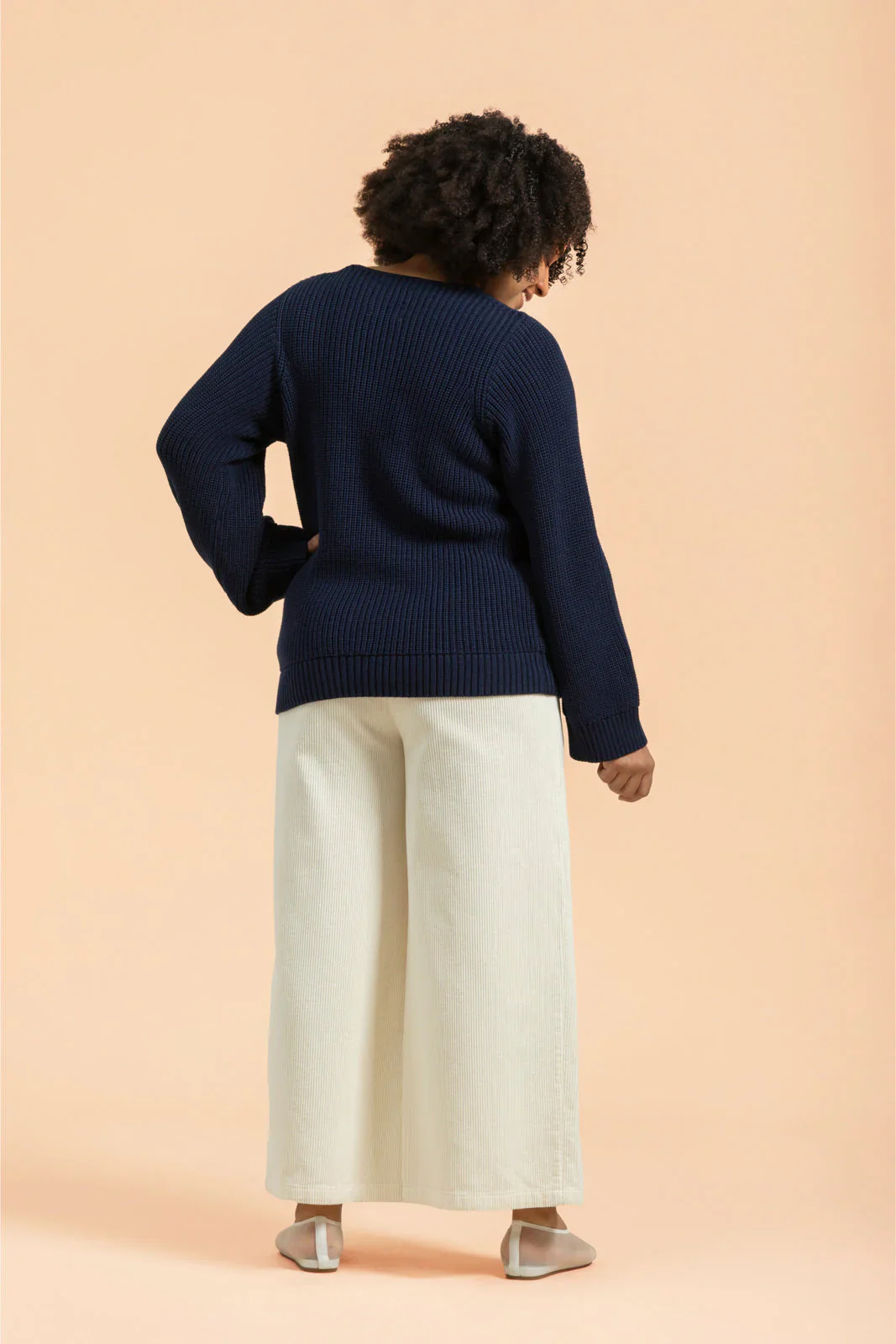 V-neck Jumper, Navy - Image 5