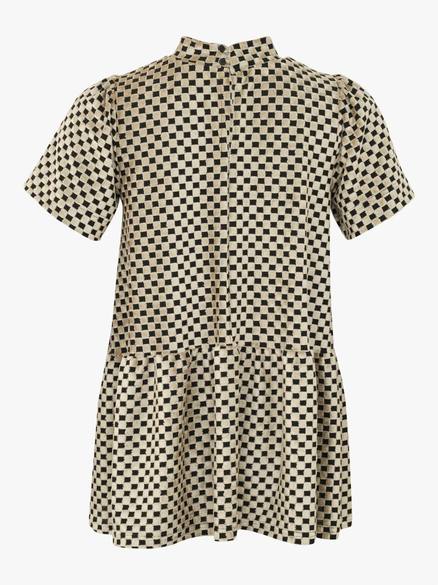 Vanda Peplum Shirt, Almond Chess - Image 6