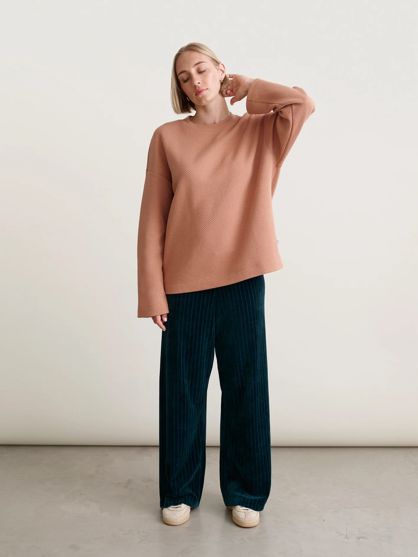 Velour Rib Pants, Dark Sea - Image 3
