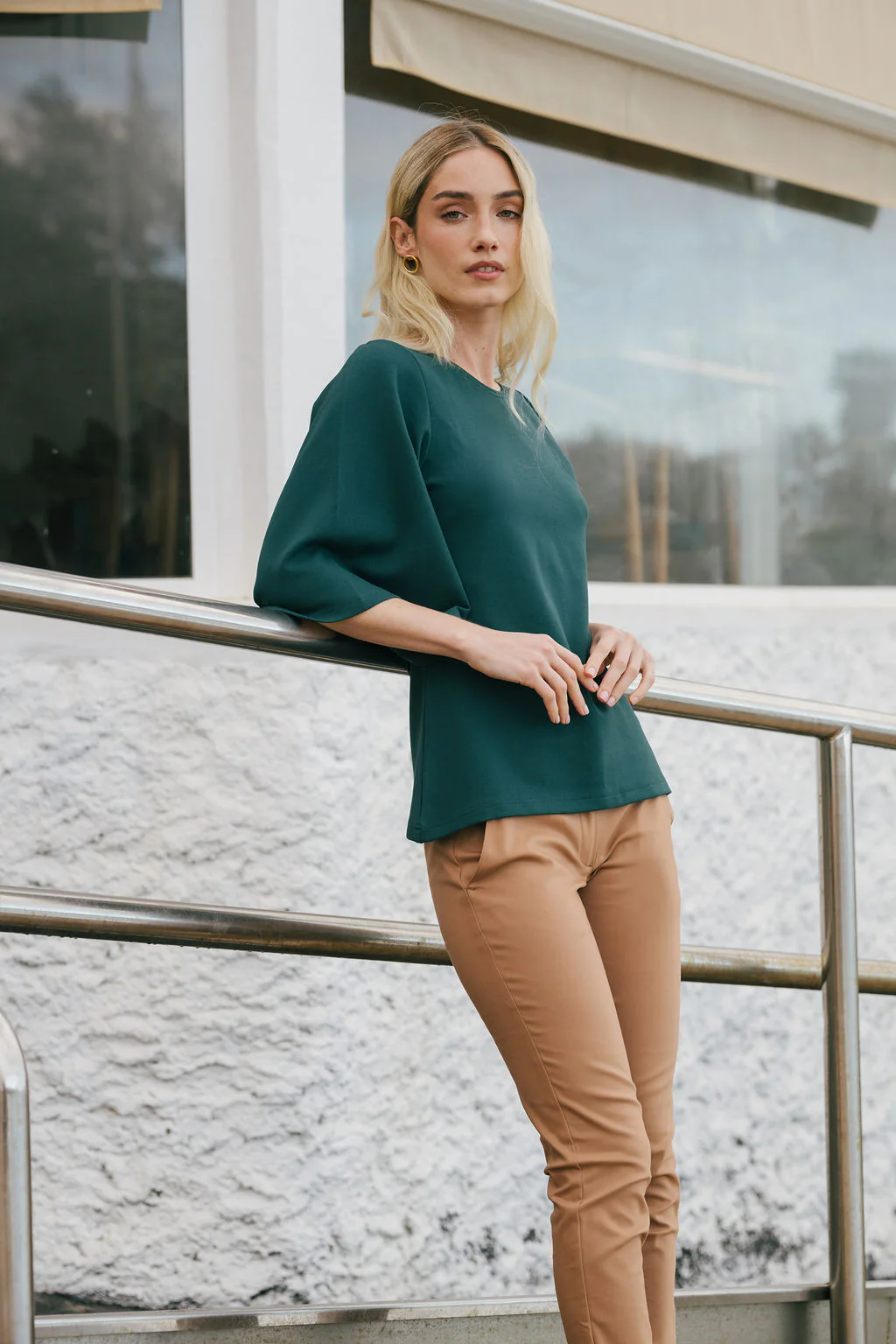 Vivienne Blouse, Dark Green - Image 2