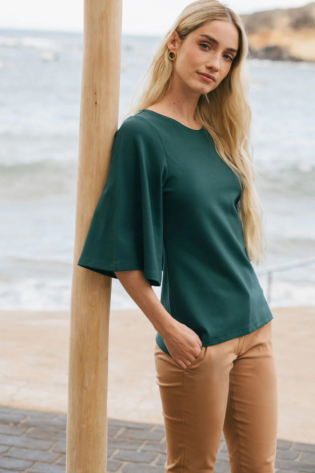Vivienne Blouse, Dark Green - Image 3