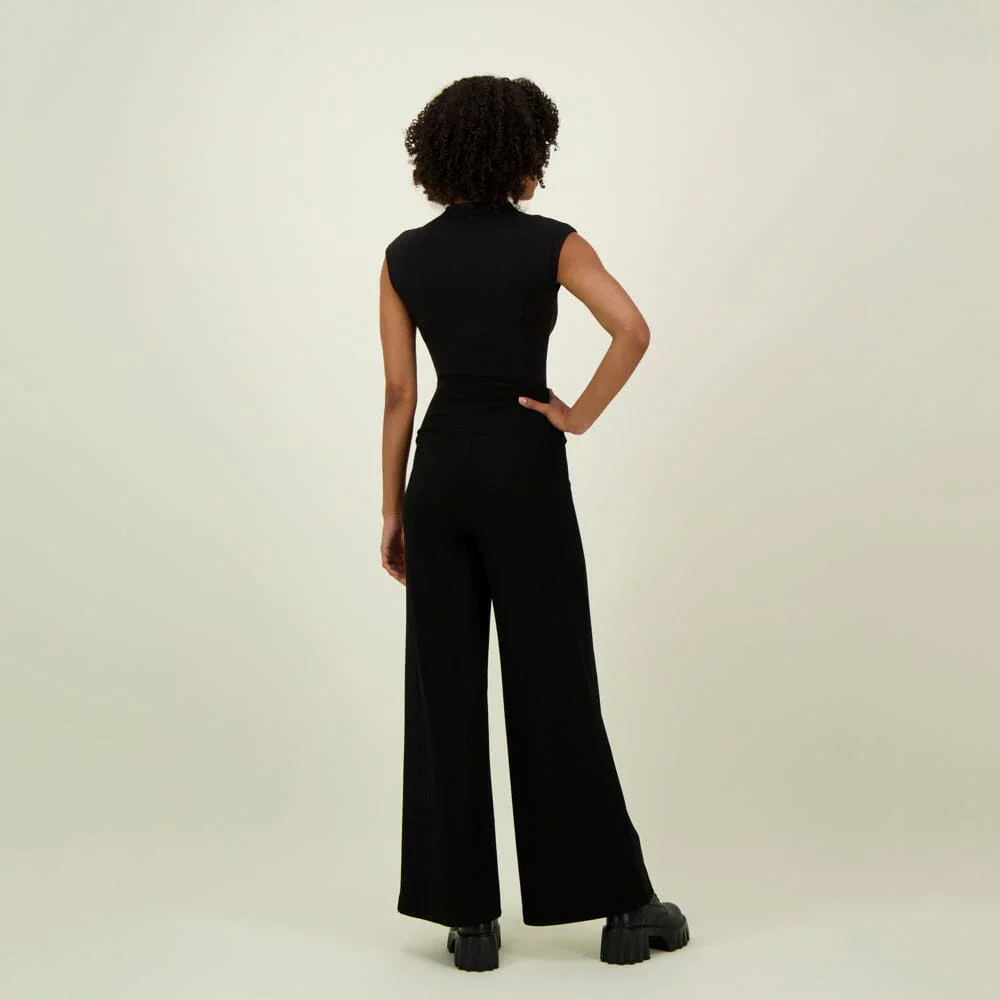 Wide Leg Trousers, Licorice - Image 3