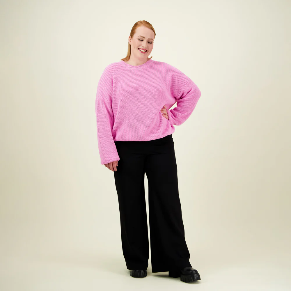 Womens Cotton Knit Jumper, Candy - Image 3