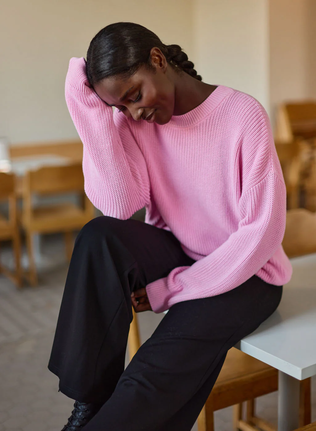 Womens Cotton Knit Jumper, Candy - Image 6