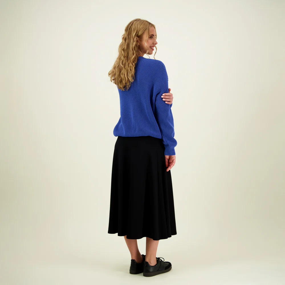 Womens Cotton Knit Jumper, Electric - Image 3