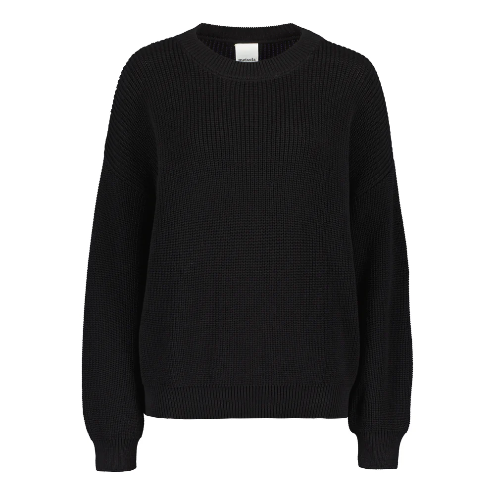 Womens Cotton Knit Jumper, Licorice - Image 6