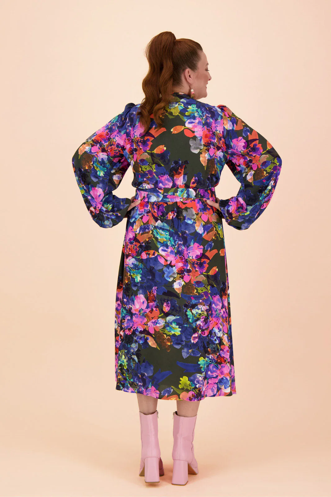 Wrap Midi Dress, Sweet Pea - Image 5